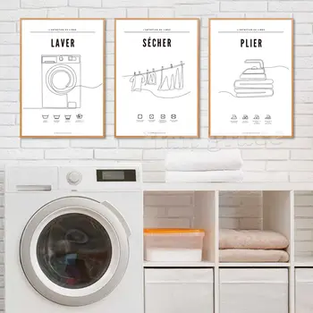 Affiches sur le thème de la lessive 印刷品法國洗衣護理和污漬指南海報帆布畫法國洗衣房裝飾 10 最佳銷售 法國海報 - №2