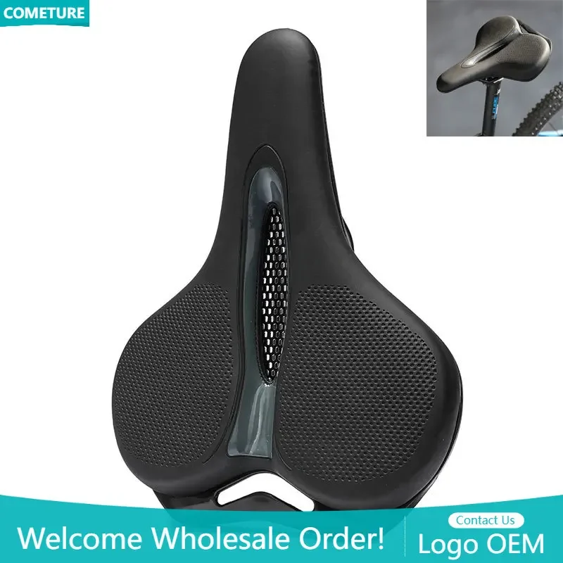 

Bicycle Saddle Mountain Bicycle Saddle Breathale Seat Leather Surface Seat Shock Absorbing Hollow Cushion Accessories Bike Seat