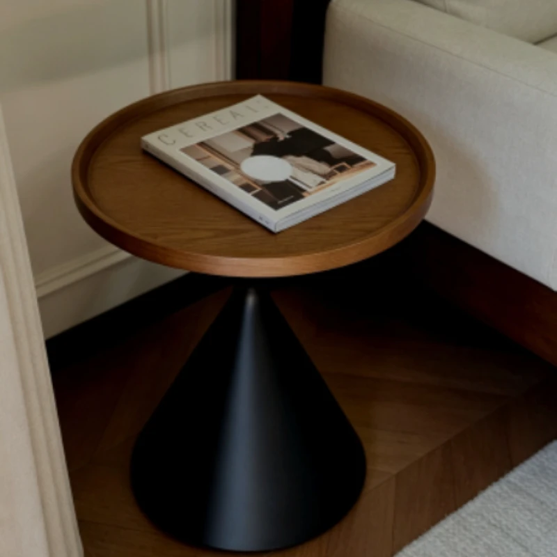 Cream Style Balcony Side Table Living Room Coffee Accent Stand Sofa End Nightstand Compact Small Desk for Indoor Home Furniture