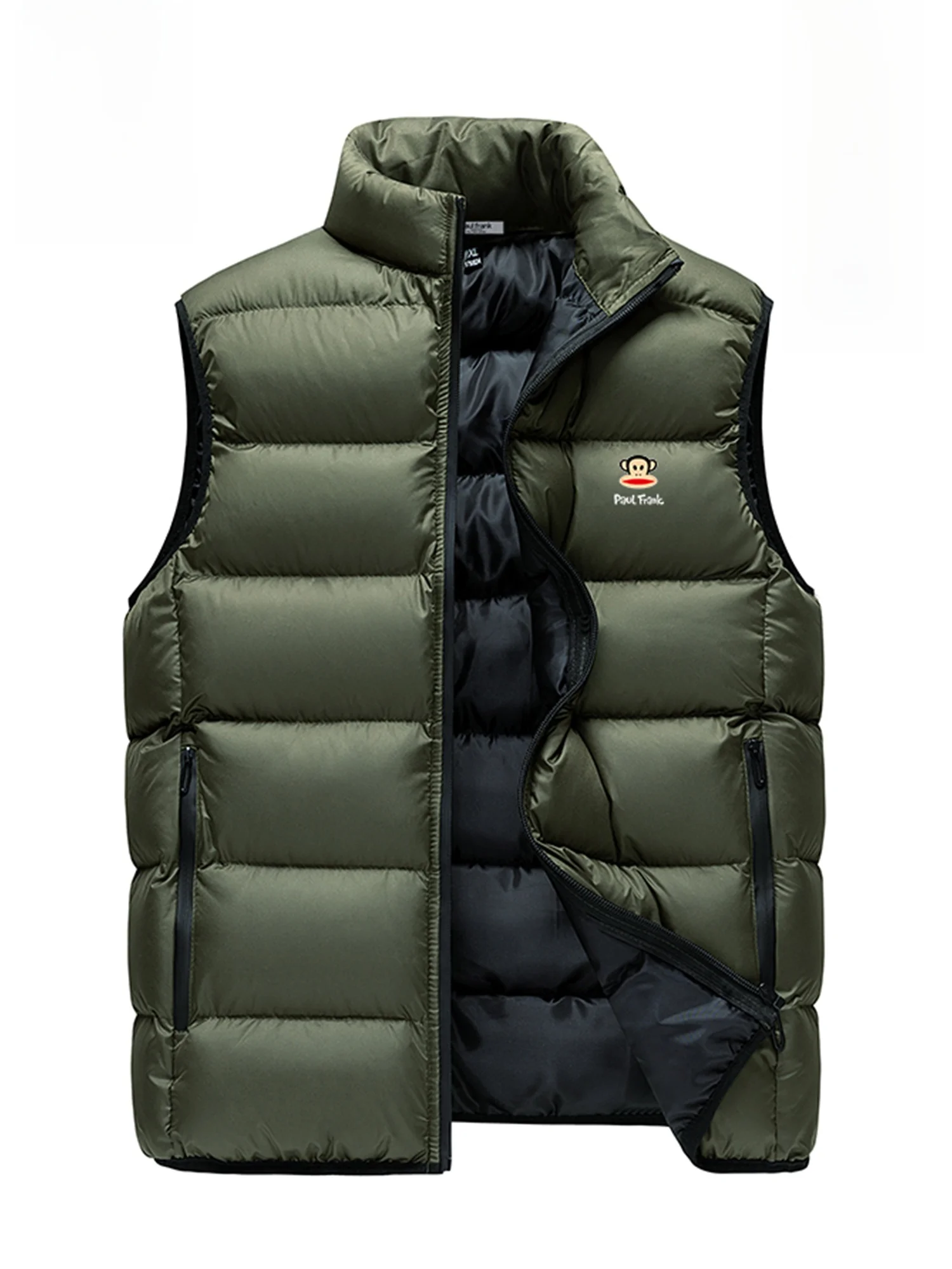 

PaulFrank Thiened Cotton Winter Vest Men's Casual Outerwear Large Mouth Monkey Design Warm Leisure Jaet for Youth