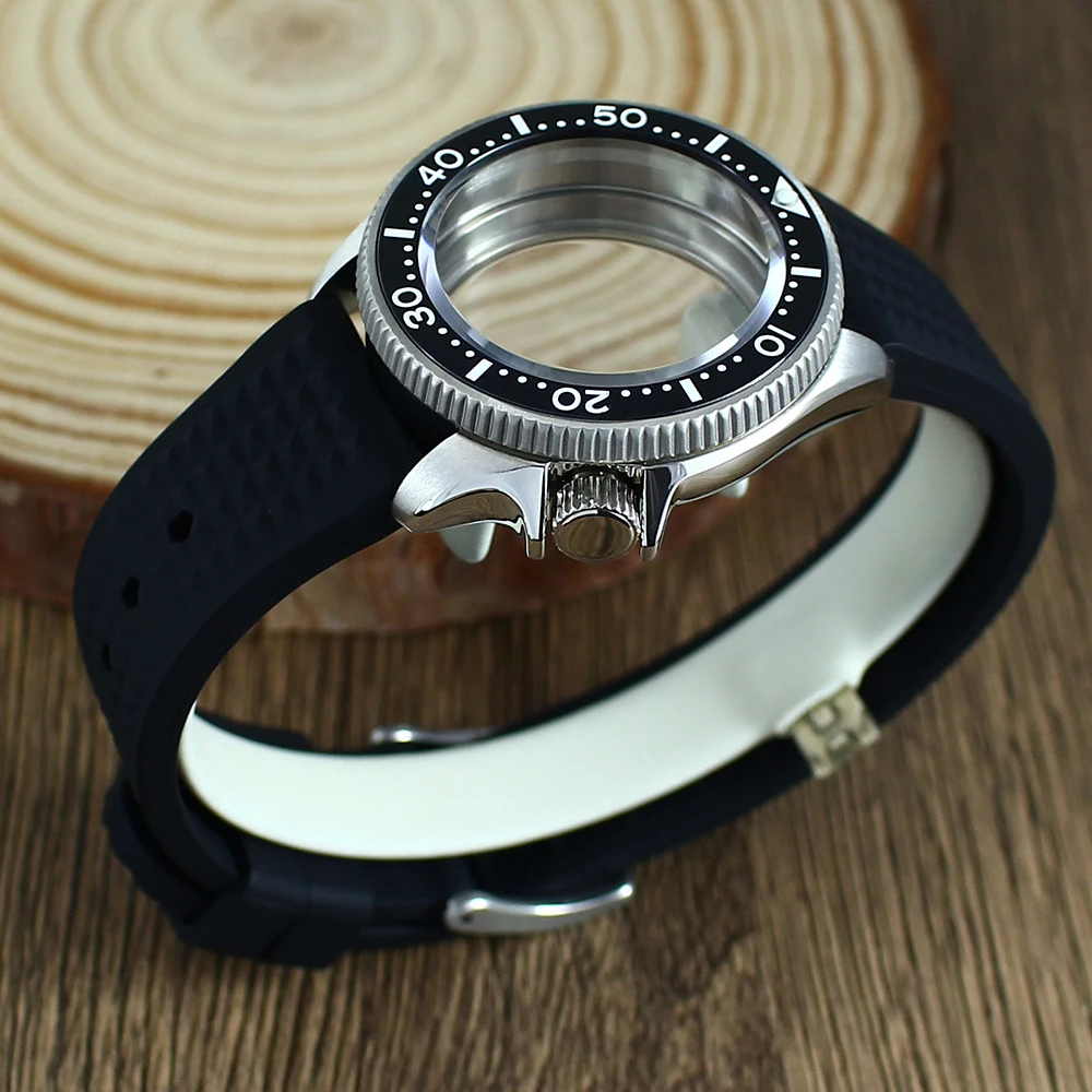 38mm silvery 3.8 Crown Watch Case Sapphire Glass For Seiko NH35 NH36 NH70 4R Movement Transparent/Solid bottom Cover SKX007/013