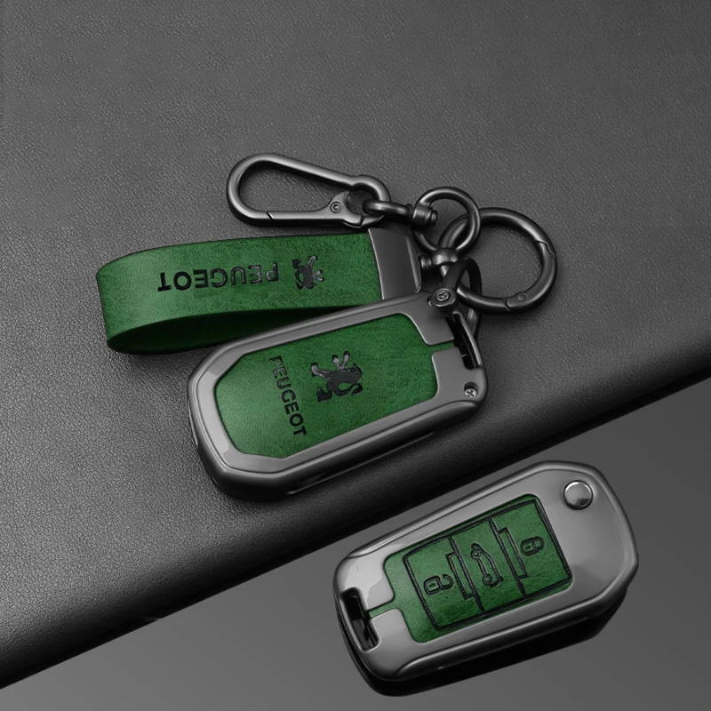 Leather Car Key Case Cover Shell For Citroen C5 C3 C4 C8 Berlingo For Peugeot Partner Rifter 208 308 508 407 2008 3008 Expert
