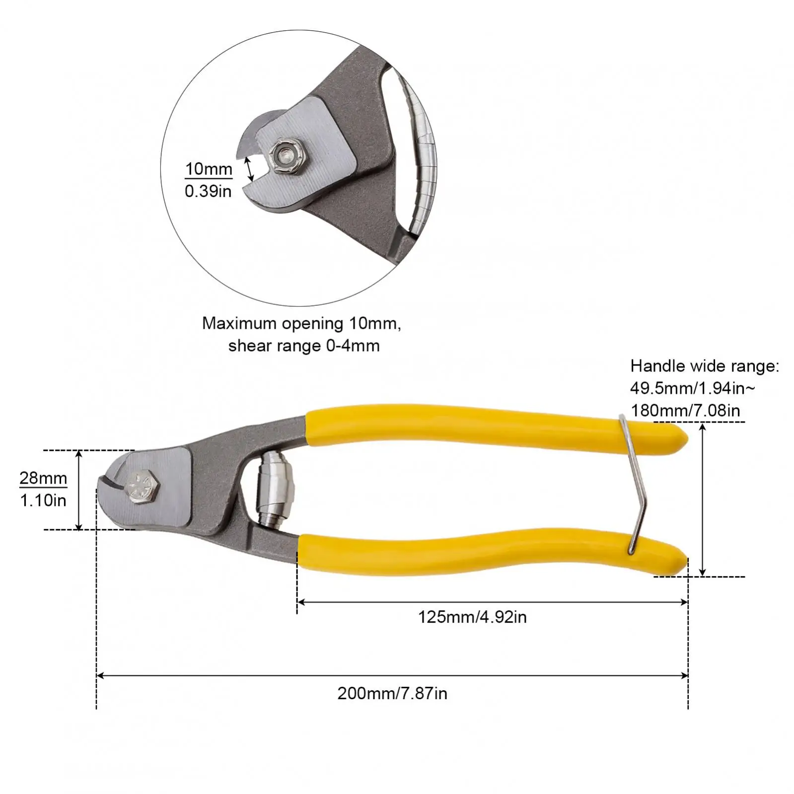 8 Inch Cable Wire Cutters for Stainless Steel Wire Rope / Bike Brake Cable / Railing Cable Small Wire Rope Cutter Tool