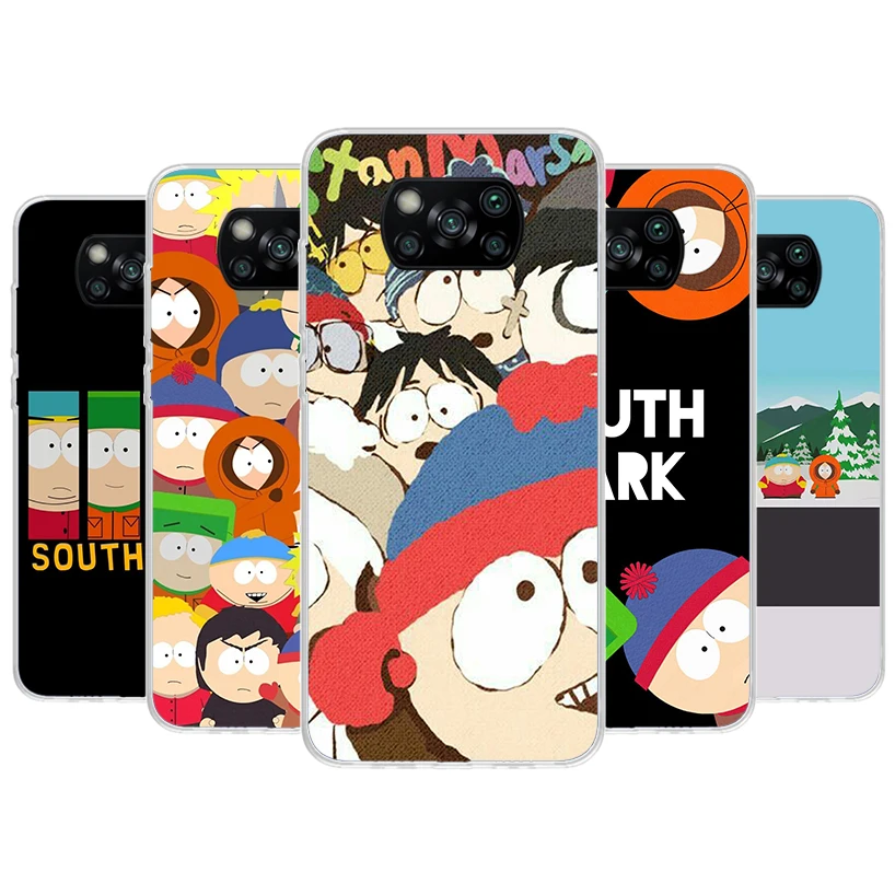 Cartoon S-South P-Parkes Phone Case For Xiaomi Poco X6 X5 X4 X3 Nfc F6 F5 Pro F4 Gt F3 F2 F1 M5S M4 M3 5G Fundas Soft Shell