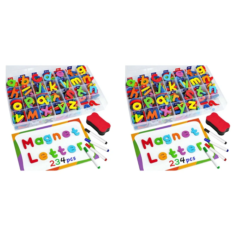 

488 Pcs Magnetic Letters Numbers Set, Uppercase Lowercase Foam Alphabet ABC 123 Fridge Magnets, Educational Toy Set