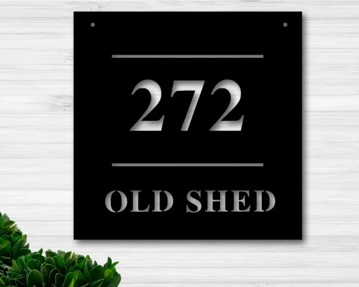 Personalized Metal Address Sign with Modern House Numbers for Housewarming Farmhouse or Vintage Home Decoration garden