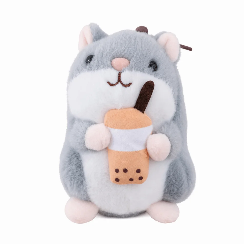 Adorable Cartoon Hamster Keychian Pendant Multicolor Hairry Backpack Pendant Stuffed Animals 13cm Hamster Stuffed Doll for Girls