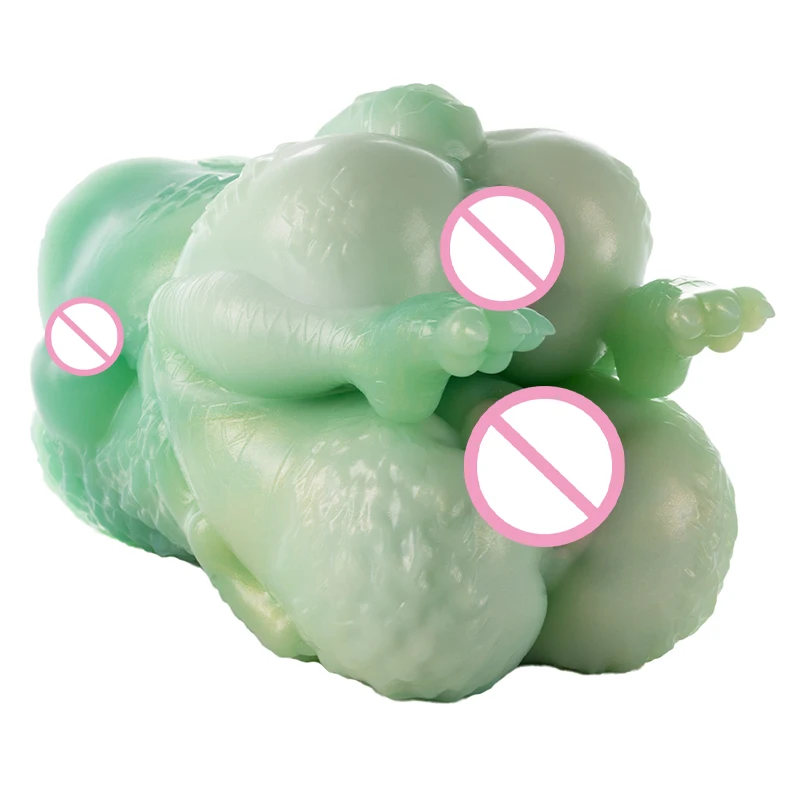 17*10*8.5cm Dual Channel Dragon Woman Monster Lady Vagina Anus Holes Male Masturbator Fantasy Adult Sex Toys for Men Stroker