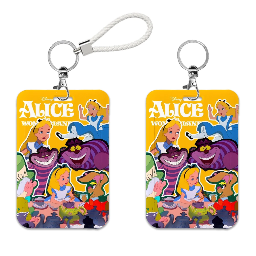 Alice in Wonderland Lanyard Card Holder ID Badge Holders Cartoon Credential Holders Anime Keychain Credit Card Case For Nurse
