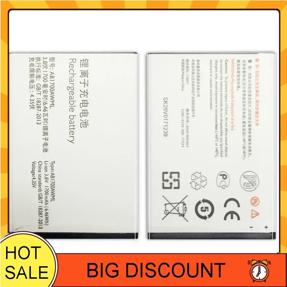 Rechargeable Mobile Phone Batteries AB1700AWML   1700mAh For PHILIPS S388 CTS388 Cell Phone Portable Battery