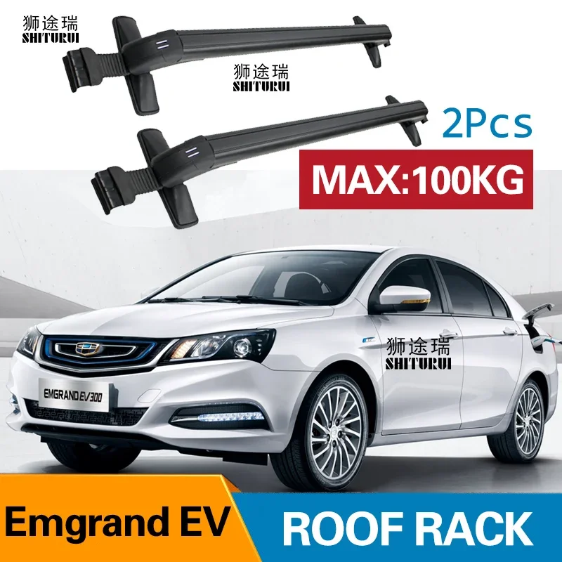 Car Luggage Rack Crossbar Roof Rack FOR GEELY Emgrand EV   4 DOOR Sedan 2017 2018 2019 LOAD 100KG BAR LED roof rails