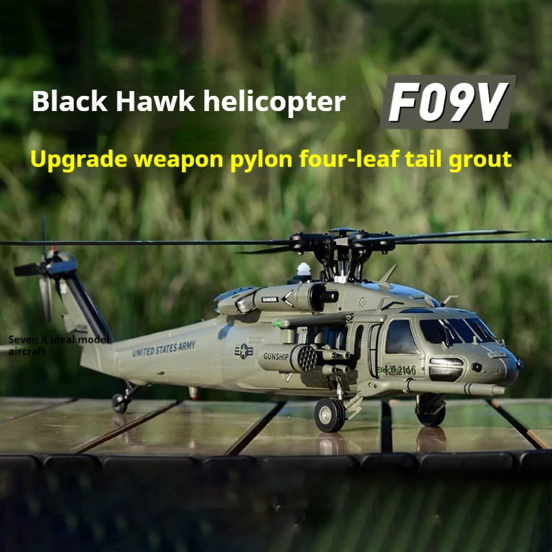 Remote Controlled Aircraft Black Hawk Rc Helicopter Yxznrc F09V Uh60 Utility 6ch 6-Axis Gyro 3d Dual Brushless Motor Rtf Rc