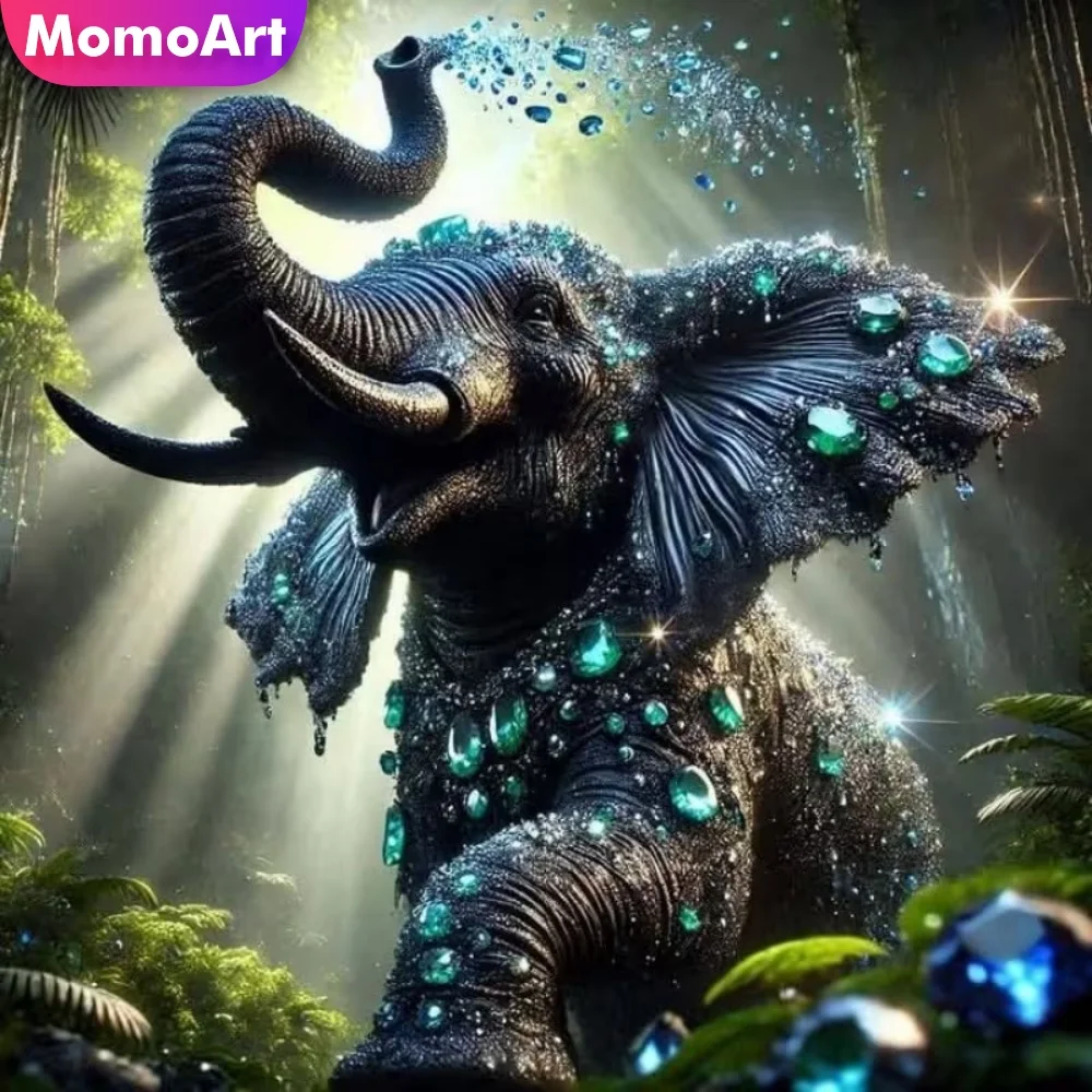 Momoart Diamond Painting Elephant Animal Suitable for Beginn