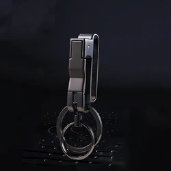 High-End Men Belt Car Key Chain Simple Waist Hanging Keychain Restrained Durable With Lock Anti-Lost Key Ring Accessories