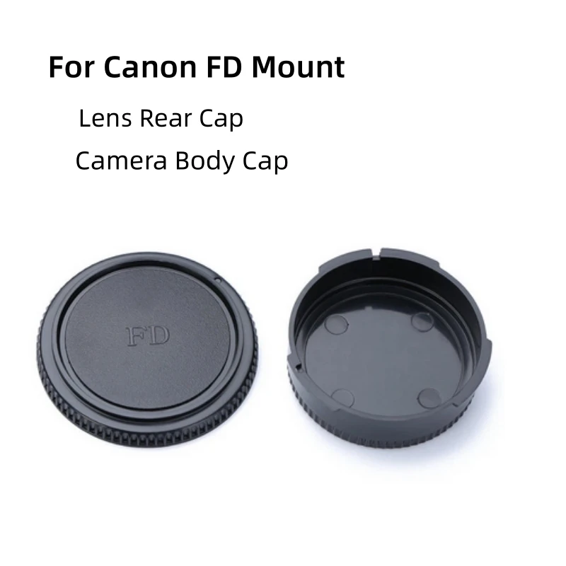 FD Rear Lens Cover+Body Cap Anti-dust Protection Plastic Black For Canon FD mount SLR Camera And Lens