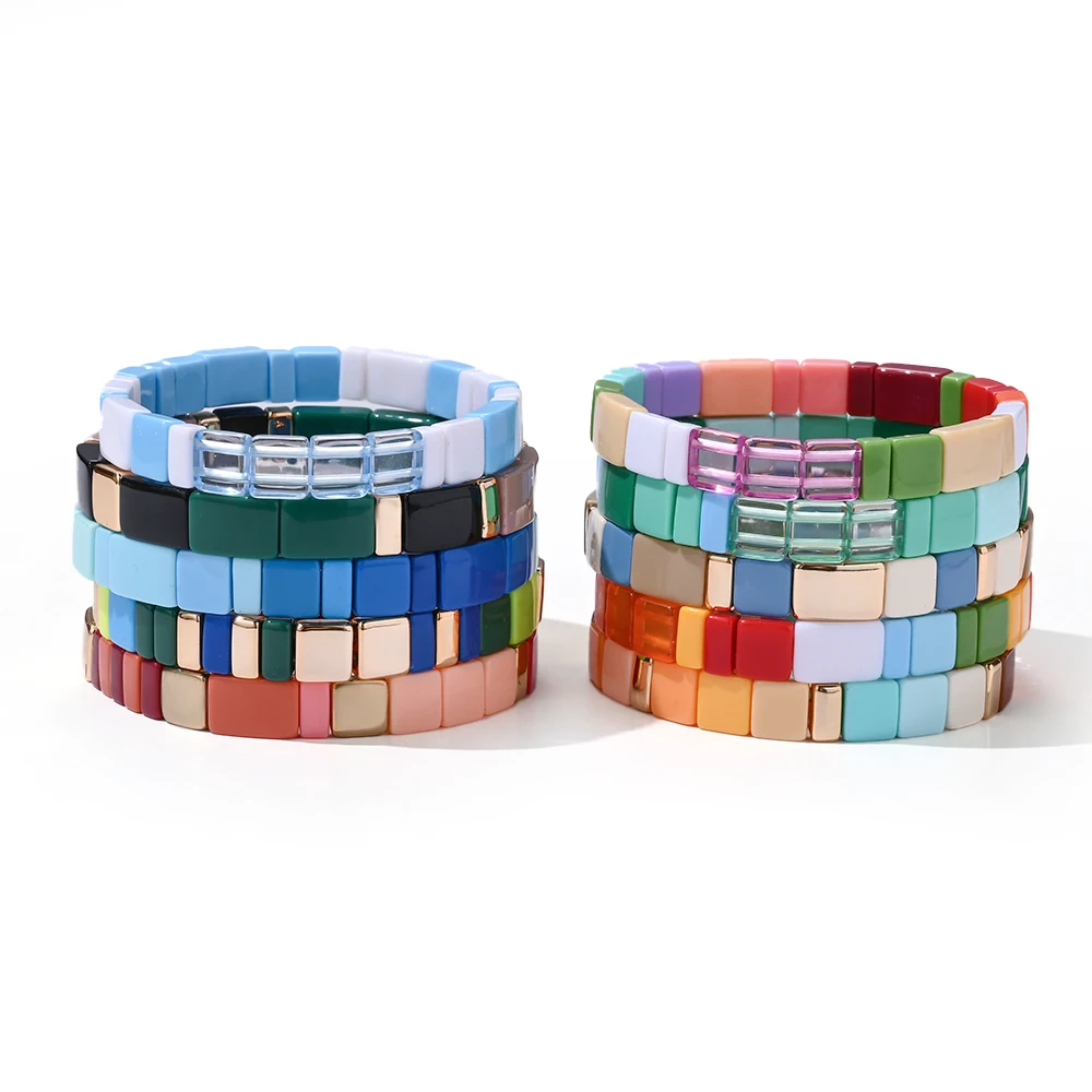 1Pc Acrylic Colored Bead Bracelet, Bohemian Style, Unisex Fashion Accessory, For Daily Wear And Various Occasions, Party Gift