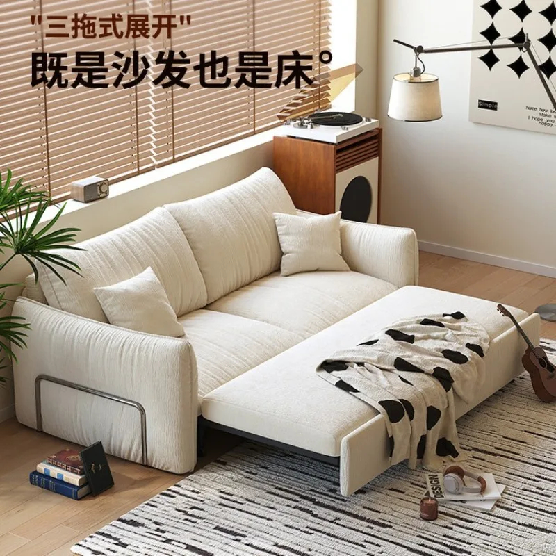 Woonkamerbank klein appartement moderne retro woonkamer telescopische opvouwbare geïntegreerde slaapbank voor twee doeleinden