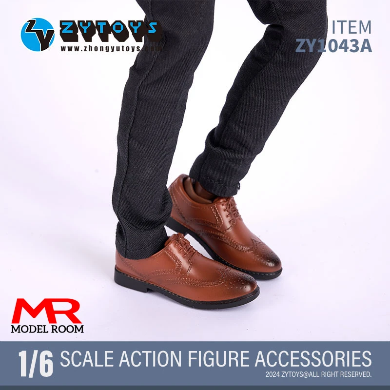 ZYTOYS ZY1043 1/6 Scale Male Brogue Suit Leather Shoes Hollow Shoes Model Clothes Accessory Fit 12\'\' Soldier Action Figure Body