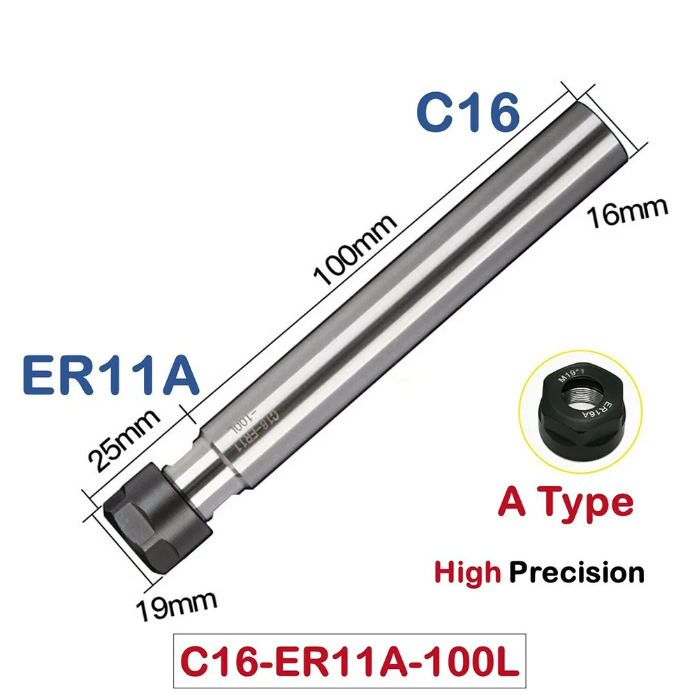 Imagem -04 - Haste Reta Mini Pinça Chuck Torno Cnc Fresagem Ferramenta Extensão C810-12-1620-25-mm Er9-11-16-20-a 1pc