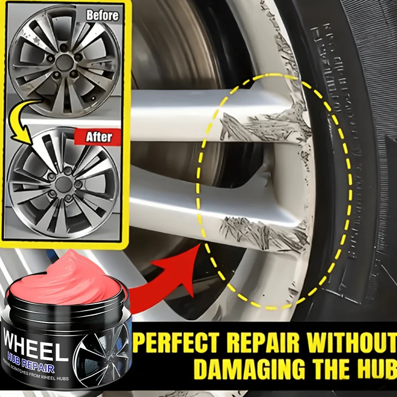 Wheel hub polishing paste, wheel scratch repair agent, multi-purpose metal care product, suitable for all car models, with notic
