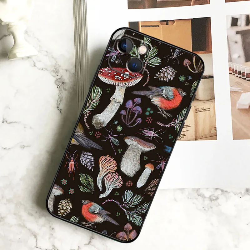 Trippy Mushroom Case For iPhone 11 12 13 14 15 16 Pro Max Plus 12 13 Mini X XR XS Max 7 8 Cover Coque