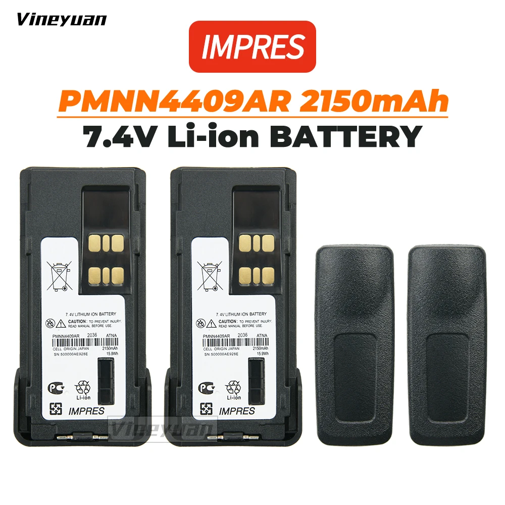 

2PCS 7.4 V 2150mAh IMPRES PMNN4409AR Replacement Battery for Motorola XPR3300 XPR3500 APX 1000 DP2400E GP328D XiR P8608 XPR 7350