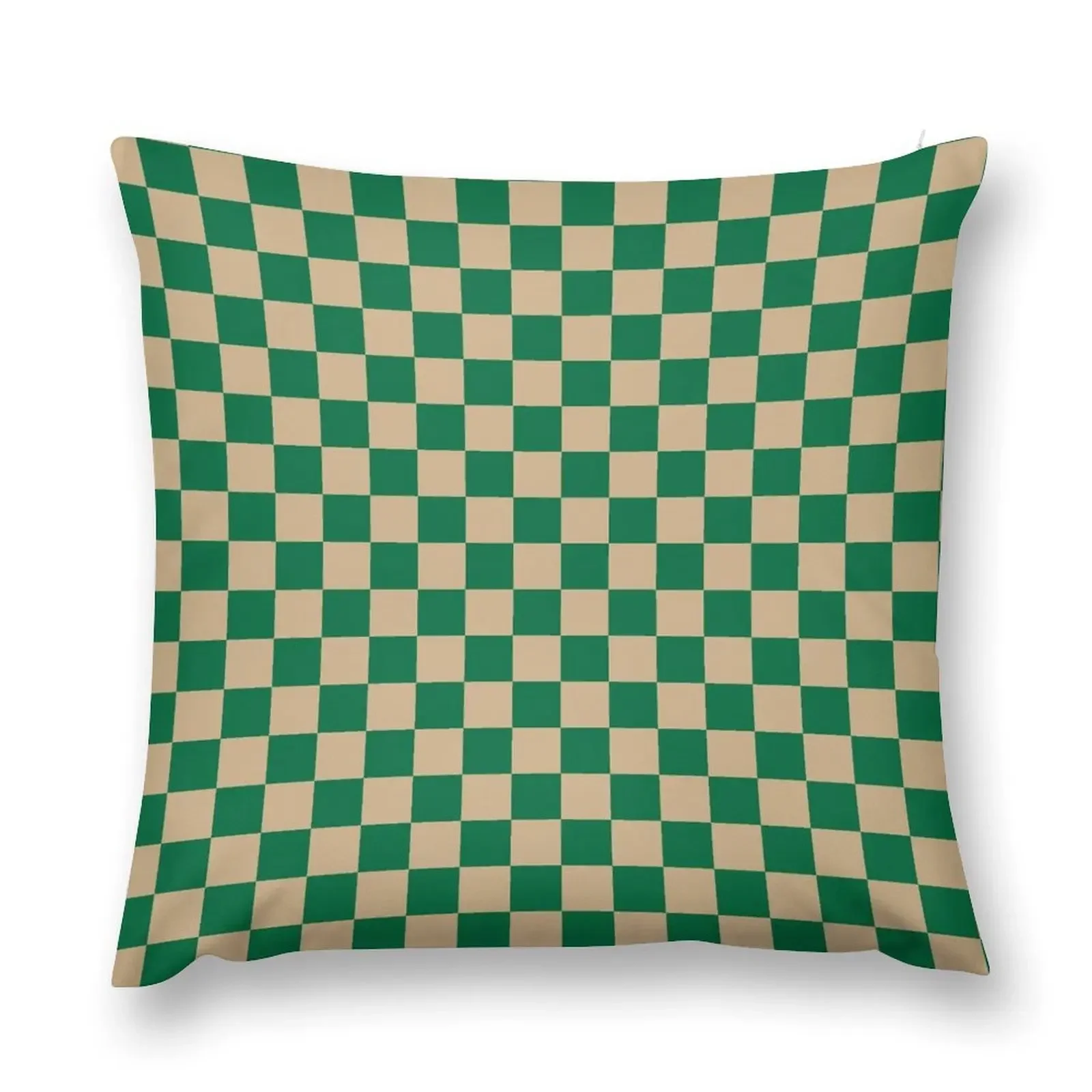 

Tan Brown and Cadmium Green Checkerboard Throw Pillow Cushion Cover Luxury Christmas Pillows pillow