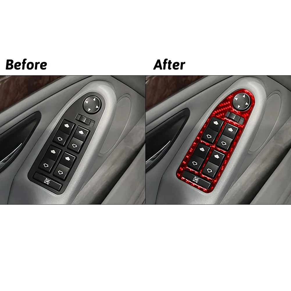 

Red Carbon Fiber Car Stickers For BMW 5 Series 1998 1999 2000 2001 2002 2003 Car Interior Decorative Accessories