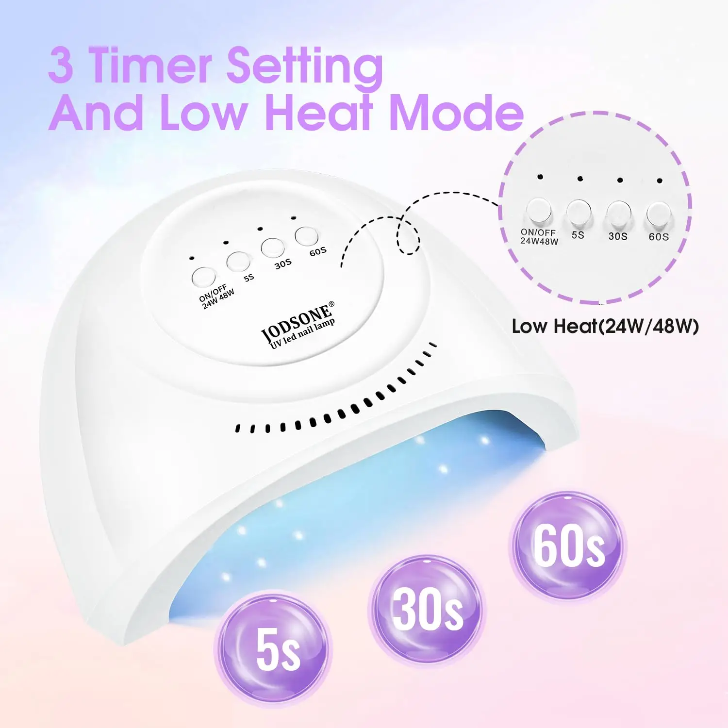 مصباح أظافر LED على شكل حرف U مع 30 مجفف أظافر خرز خفيف لطلاء الأظافر، مستشعر تلقائي 3 مؤقتات Led ضوء أظافر لأظافر الجل