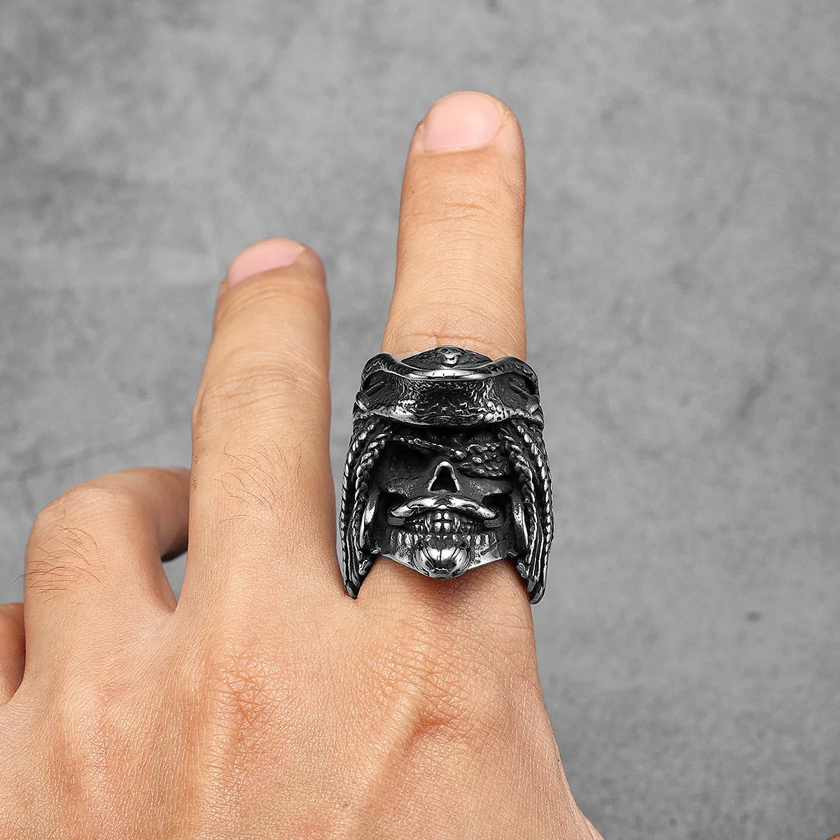 Pirate Captain Jack Skull Men Rings Stainless Steel Women Jewelry Punk Gothic Rock Vintage Fashion Accessories Gift Wholesale