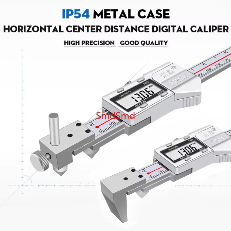 Horizontal Edge Center Digital Caliper 0.01mm Precision Stainless Steel Conical Probe for Hole Center & Edge Measurement