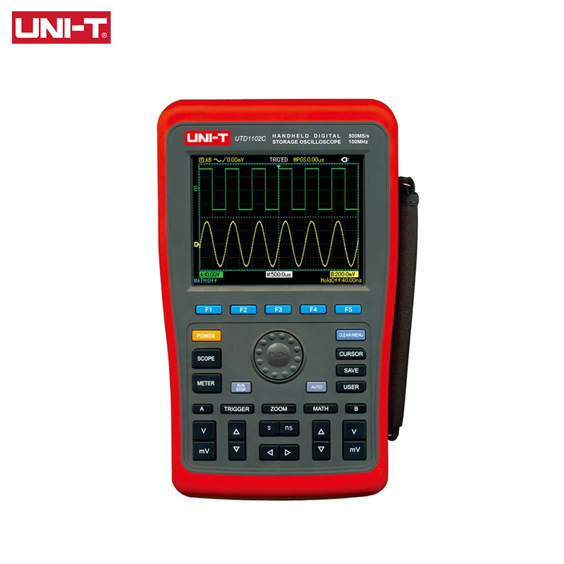 UNI-T Handheld Digital Storage Oscilloscope UTD1102C 100MHz Oscilloscope Multimeter 2 Channels DC AC Voltage Current Measurement