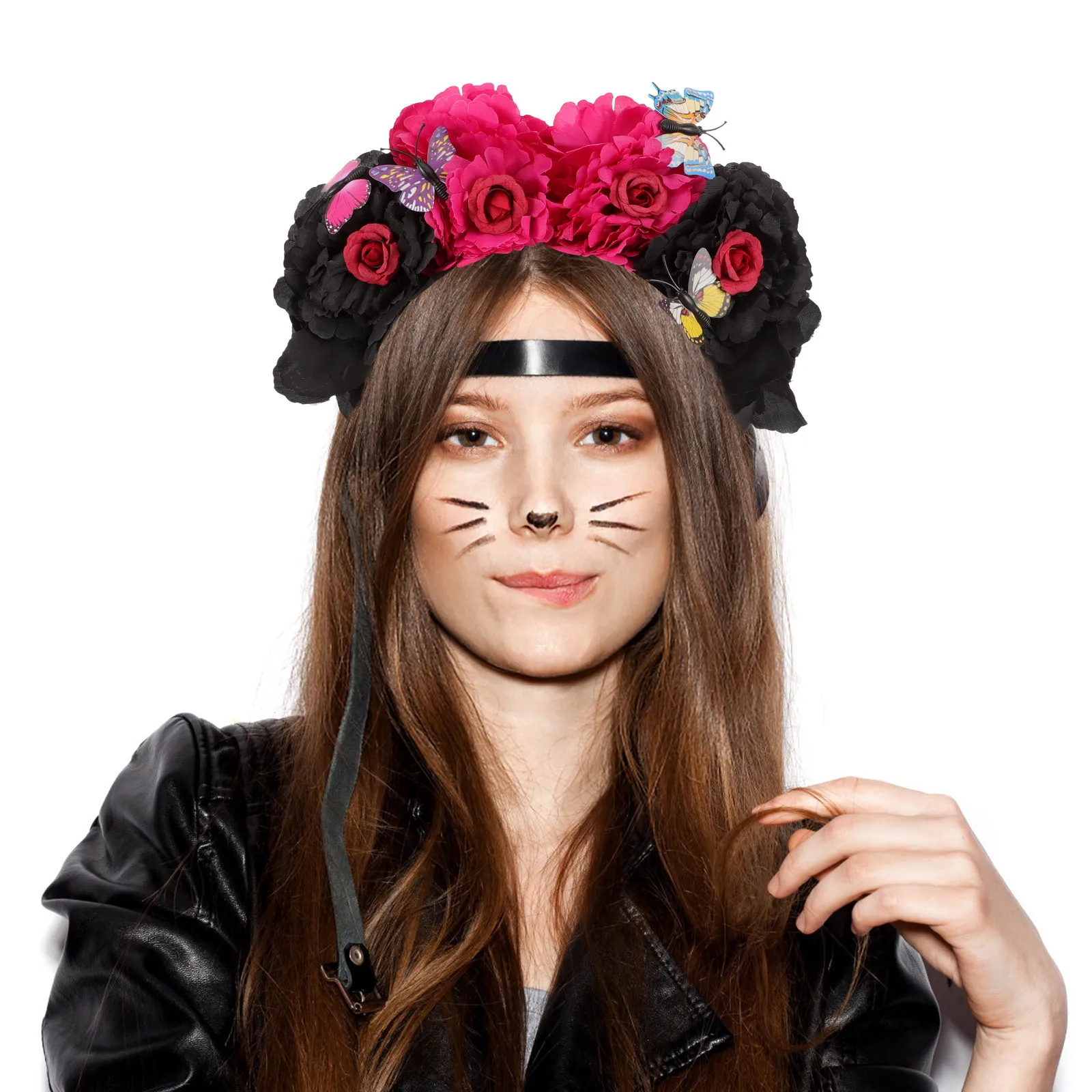 

Повязка на голову с бабочкой, повязка для волос с цветком, легкий материал премиум-класса, идеально подходит для Хэллоуина, косплея, вечеринки, реквизита для фотосъемки