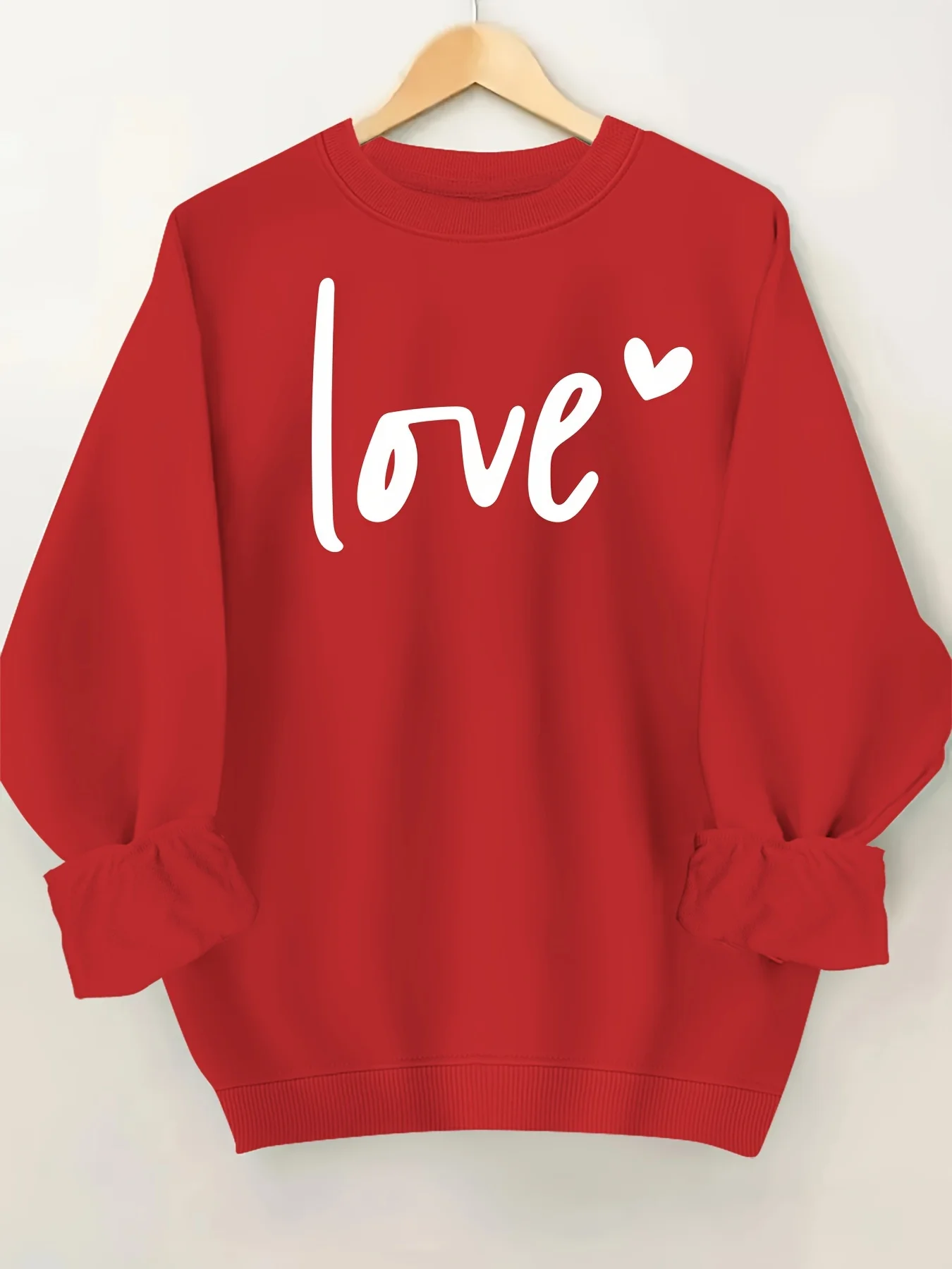

Толстовка с принтом «Любовь», повседневная толстовка с круглым вырезом и длинными рукавами, женская одежда