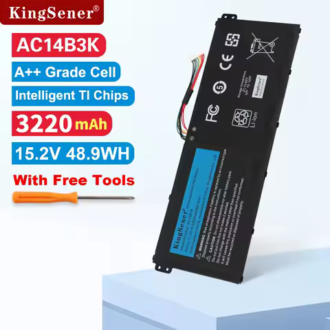 KingSener AC14B3K Laptop Battery For Acer Aspire R5-571T R5-571TG S14 CB3-511 Swift 3 SF314-51 R 11 R3-131T S14 15.2V 3220mAh