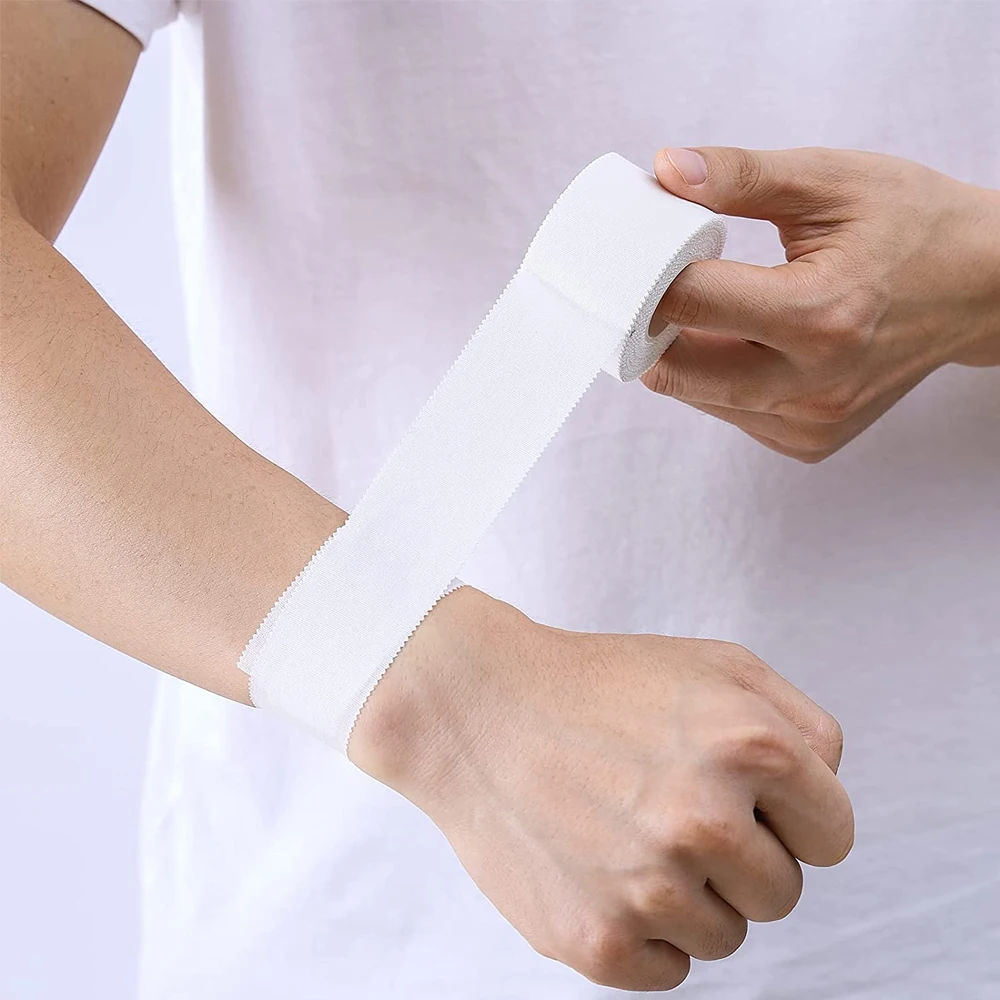 1 rouleau de bande de kinésiologie auto-adhésive blanche, Bandages de sport élastiques respectueux de la peau pour la boxe, le Football et les accessoires de basket-ball