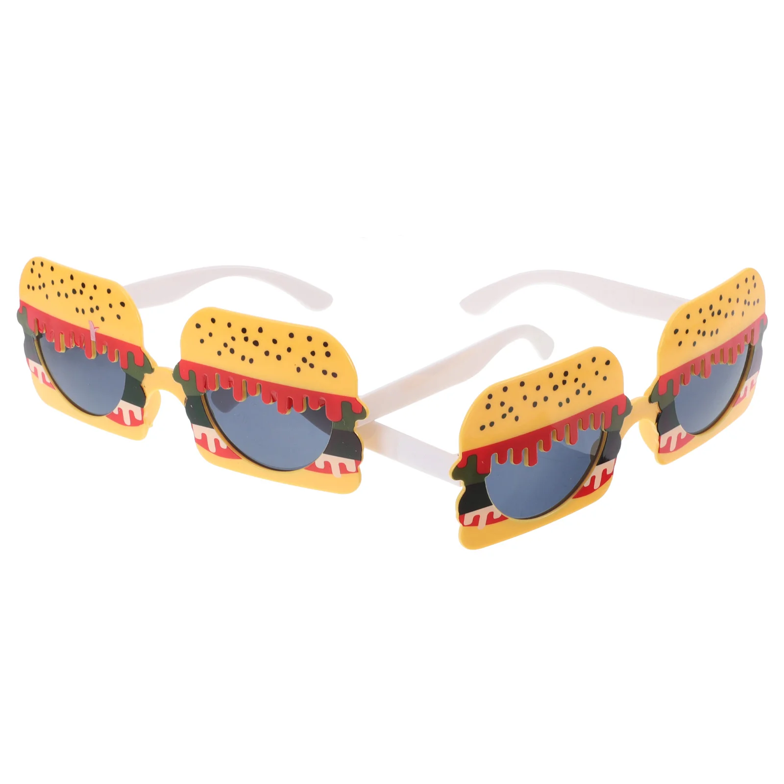 2 Pcs Burger Glasses Tropical Sunglasses Funny Luau Themed Resin Fancy Dress Eyeglasses