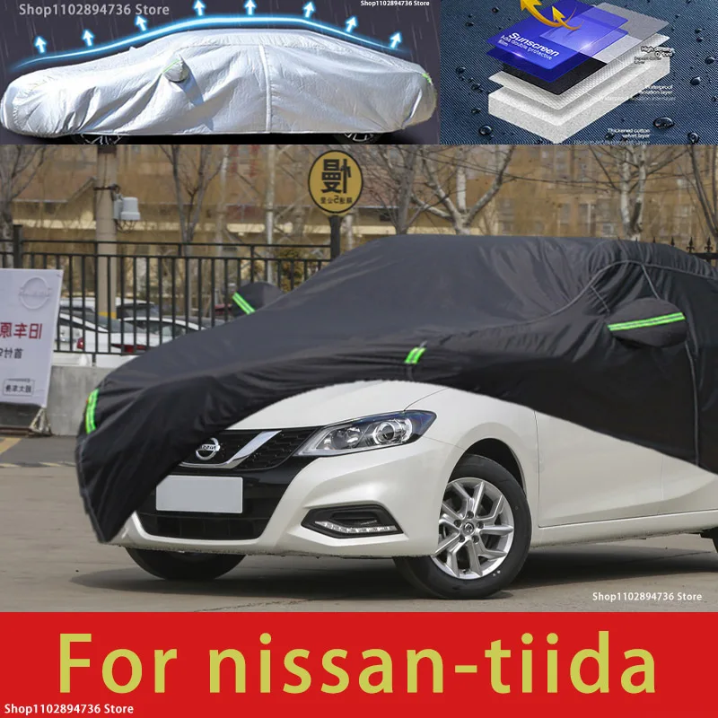 

For Nissan Tiida Fit Outdoor Protection Car Covers Snow Cover Sunshade Waterproof Dustproof Exterior black car cover