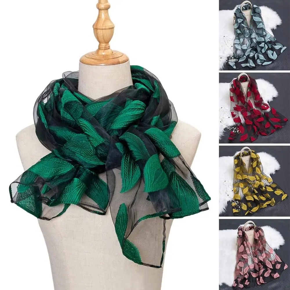 Summer Lightweight Silk Scarf Soft Breathable Sheer Wrap Organza Gauze Pashmina Women