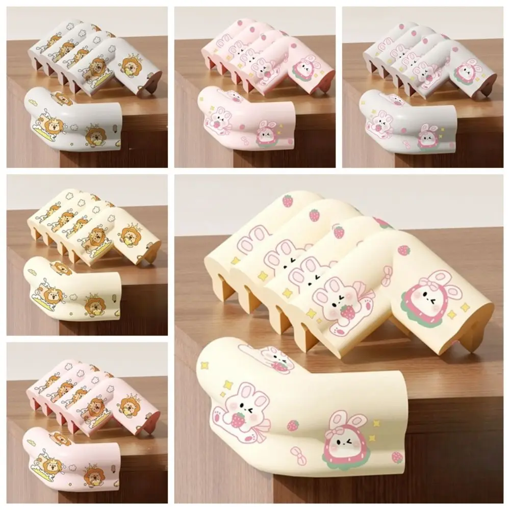 

5Pcs Cartoon Pattern Desk Edge Guard Corner Self-adhesive Baby Safety Anti Collision Cushion Soft Thickend Wall Corner Protector