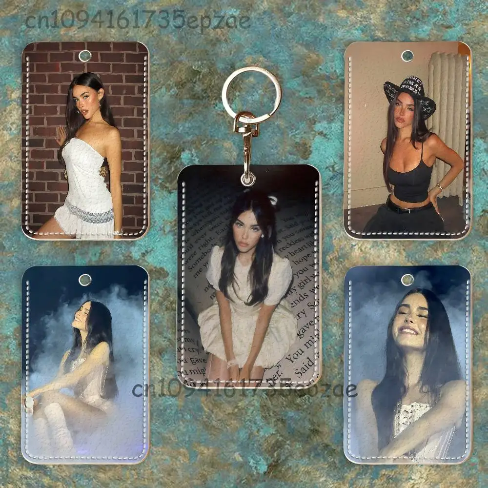 M-Madison B-Beer Premium PU Leather Card Holder Card Case with Metal Carabiner,Customizable Design for Daily Use