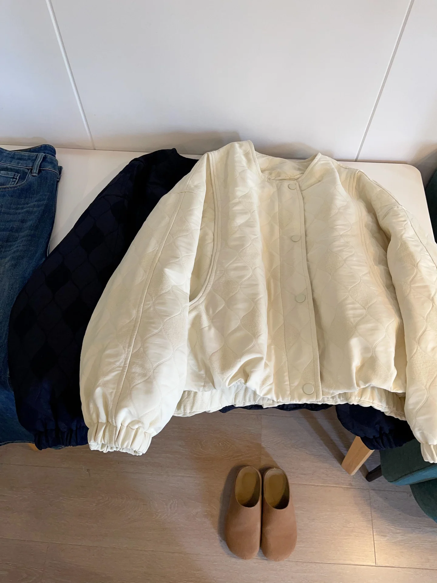 

Korean Sle ort Lightweight round Ne Quilted Cotton Jaet Women's Autumn Winter Slimming Trendy Cotton Coat