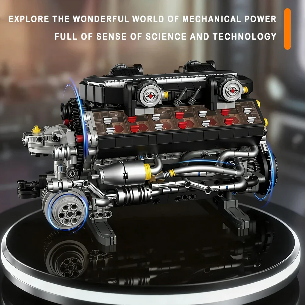 

Электрический привод V12, строительные блоки двигателя, механический двигатель, сборочные наборы, модель, кирпичи, декор, игрушка, Рождественский подарок для детей, 1409 шт.