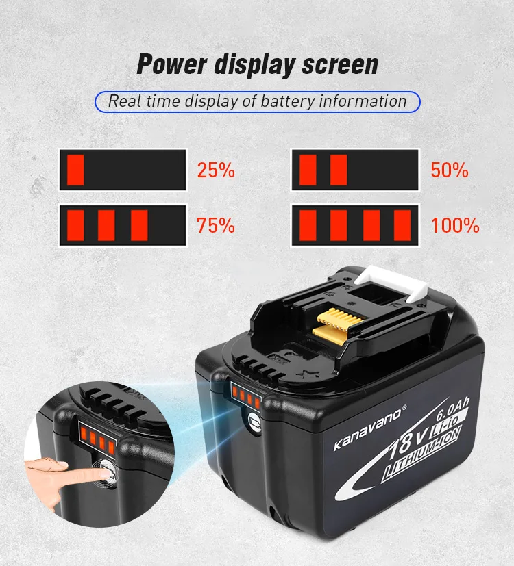 18V Rechargeable Battery 2Ah/4Ah/6Ah Lithium Ion Replacement Power Tools Batteries For Makita BL1815 BL1830 BL1845