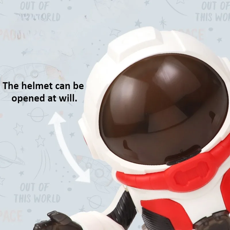 Il giocattolo elettrico dell'astronauta del fumetto può coprire il giocattolo di danza dell'astronauta di simulazione della testa con materiale ABS di danza spaziale leggera dinamica