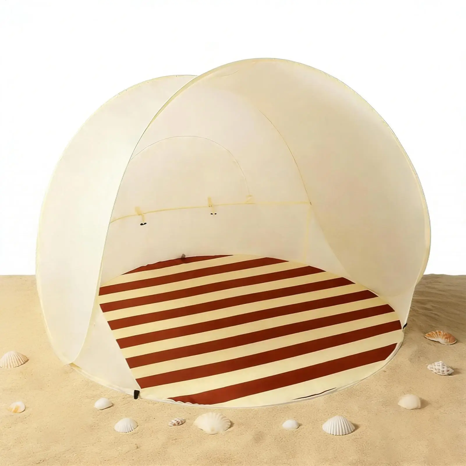 Beach Tent Sun Shelter 3/4 Person Easy Pop Canopy Beach Shade with Ventilating Mesh Window for Outdoor Camping Picnic Garden