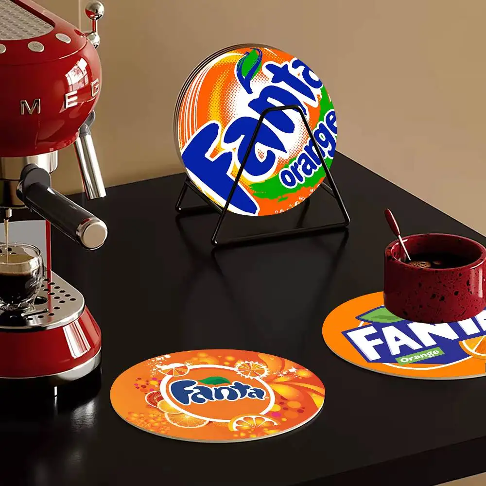 1pc F-FantaS Carbonated Drinks Wooden Coaster Colour Printing Cup Mat Home Desk Decoration Gifts