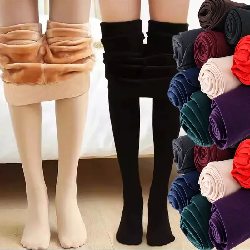 

Women's High Waist Winter Leggings Warm Color Block Base Layer Pants Comfortable Soft Material Fashionable Trousers
