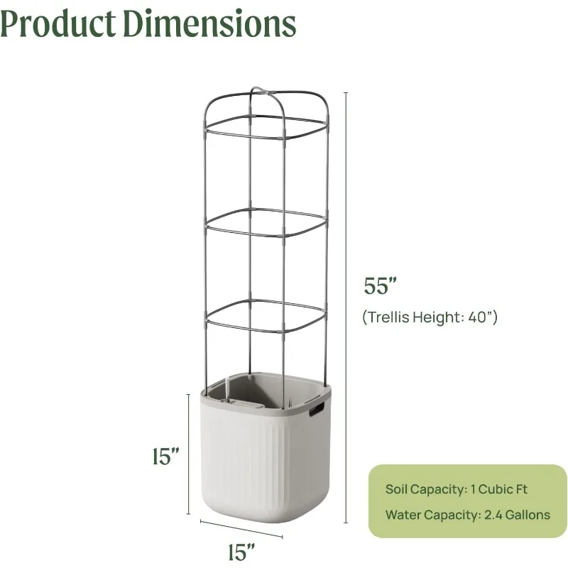 Large Plant Pots with Self Watering, 15