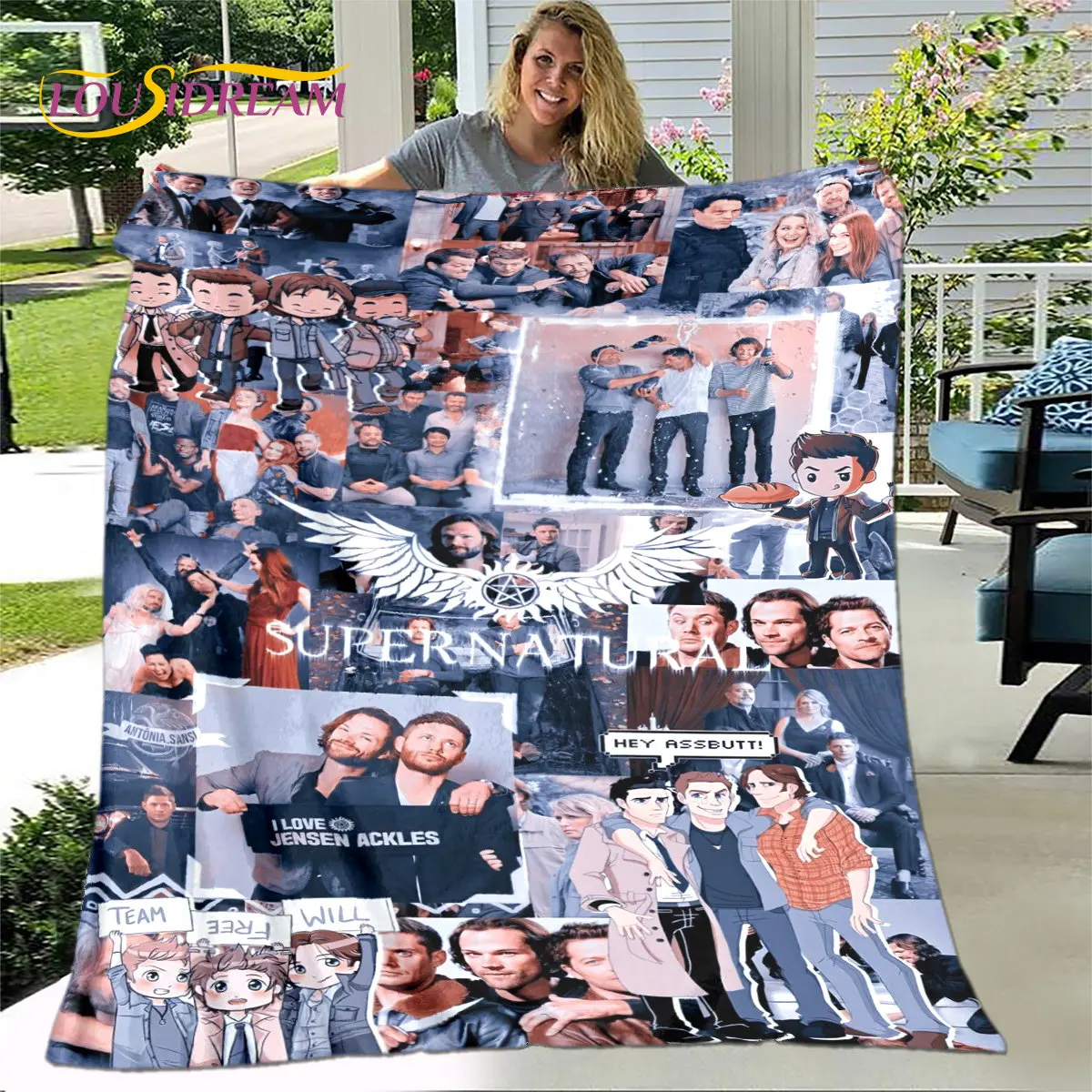 Supernatural Blanket,Flannel Blanket Throw Blanket,Warm Blanket for Home Living Room Bedroom Beds Sofa Office Outdoor Picnic